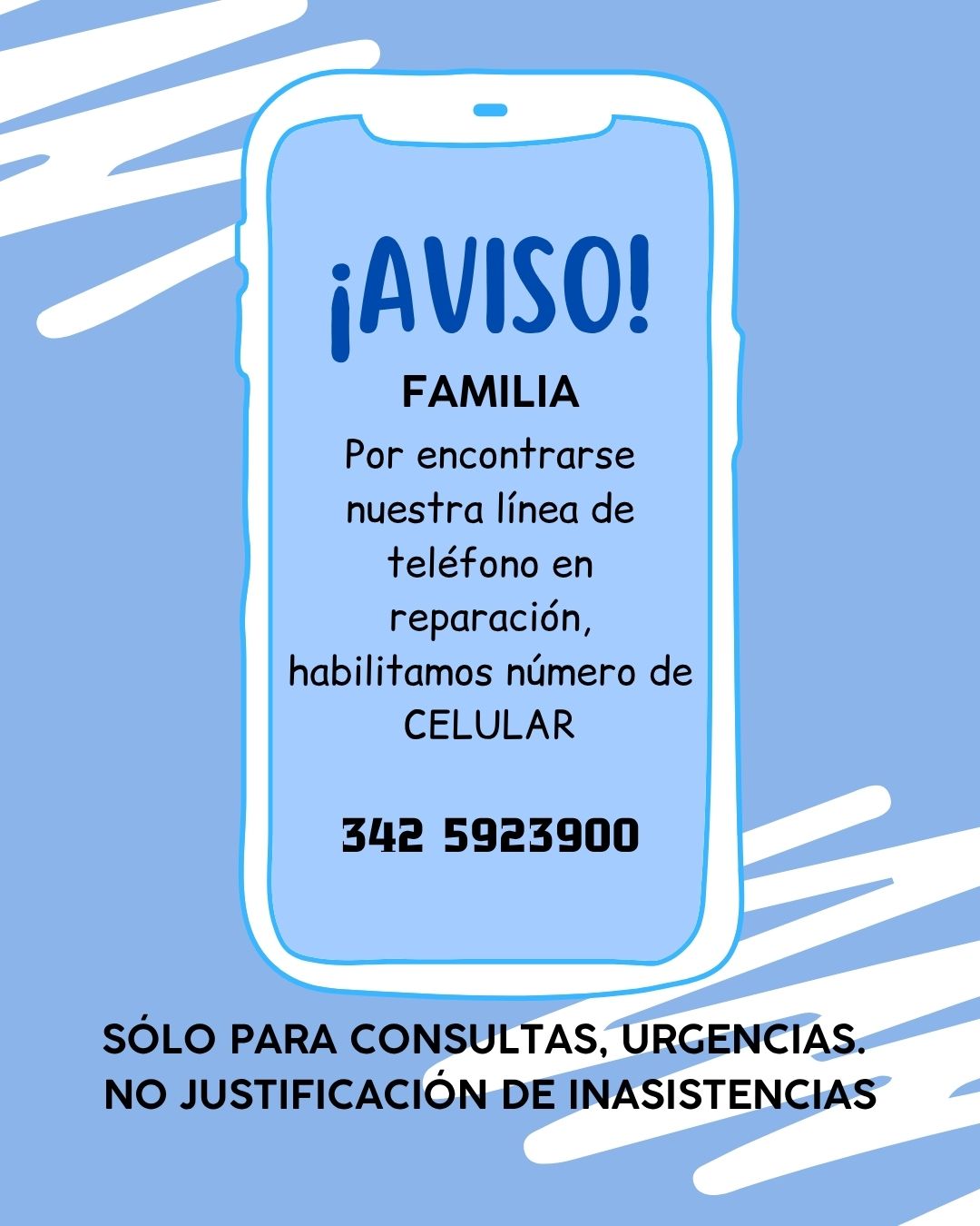 Nuevo numero de telefono
